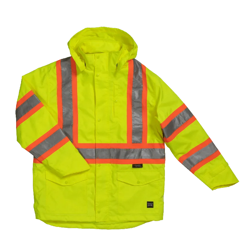 Chic-casual Safety Rain Jacket - Green 3X+