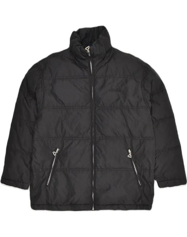 Performance-wear ELLESSE Mens Padded Jacket UK 42 XL Black Polyamide