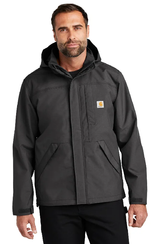 Outdoor-adventure Carhartt Mens Storm Defender Shoreline Waterproof Full Zip Hooded Jacket - Shadow Grey