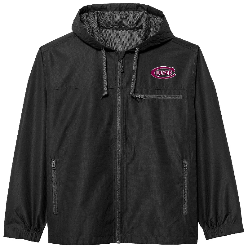 Layered Culver-C Venture Packable Windbreaker - Black