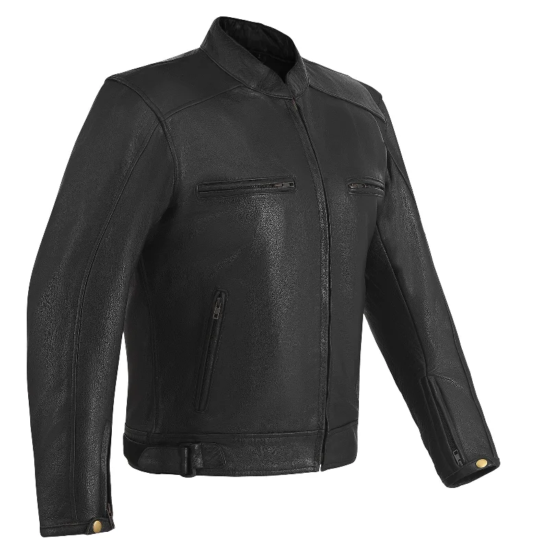 Functional-wear HMM538 Men's Cowhide Premium Leather Scooter Jacket with Conceal Carry