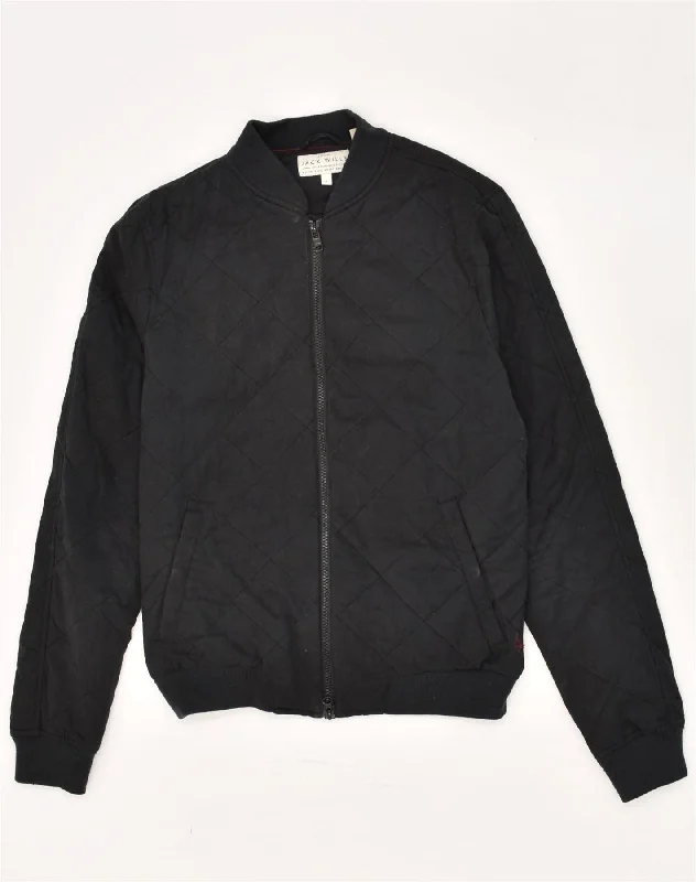 Heavy-duty JACK WILLS Mens Bomber Jacket UK 36 Small Black Cotton