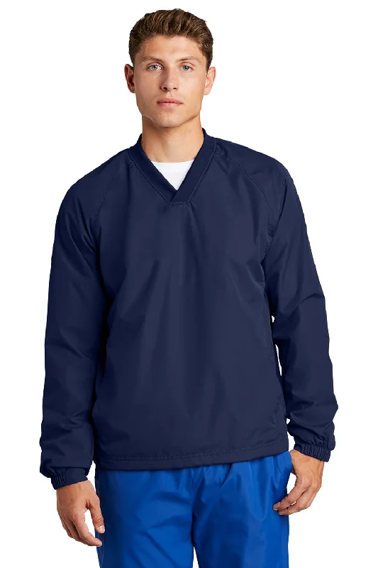 Versatile-wear  Sport-Tek Mens V-Neck Wind Jacket - True Navy Blue