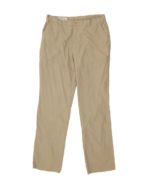 Wide-leg pants ORVIS Mens Slim Chino Trousers W38 L38 Beige Cotton