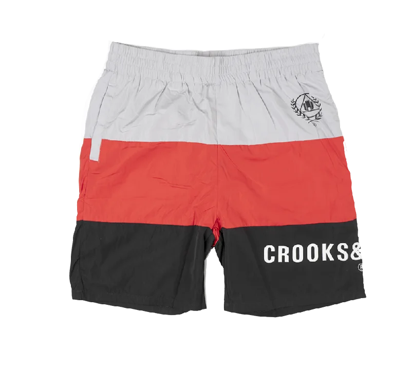 Printed trousers CROOKS & CASTLES SWIM SHORTS GREY - CC2020602