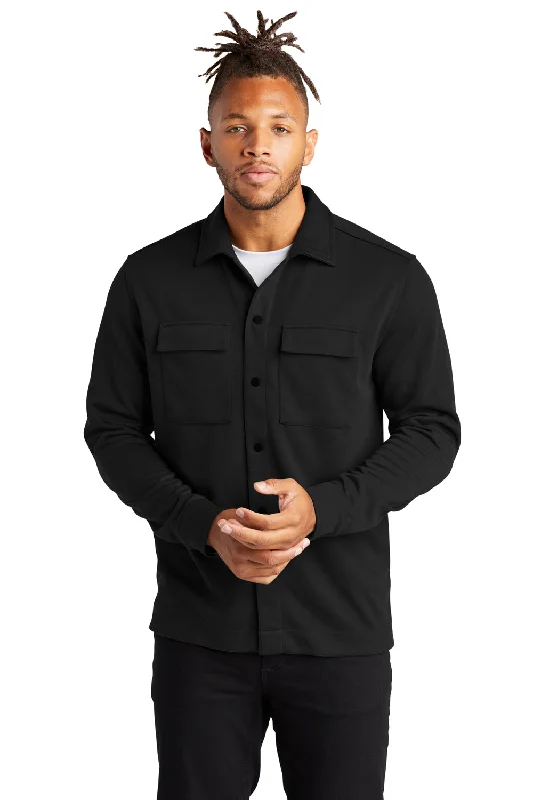 Tailored-wear Mercer+Mettle Mens Double Knit Snap Front Jacket - Deep Black