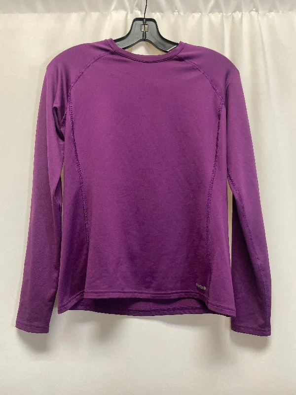 Basic shirt Athletic Top Long Sleeve Crewneck By Reebok In Purple, Size: M