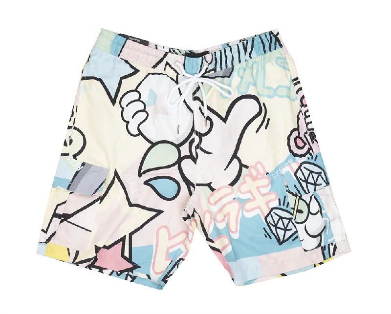 Straight-fit pants REASON GRAPHIC SWIM SHORTS MULTI - AZSW-007