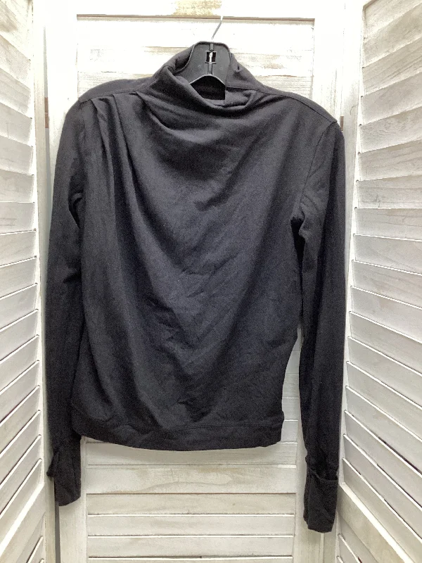 Stretch long sleeve Athletic Top Long Sleeve Collar By Lululemon In Black, Size: 2