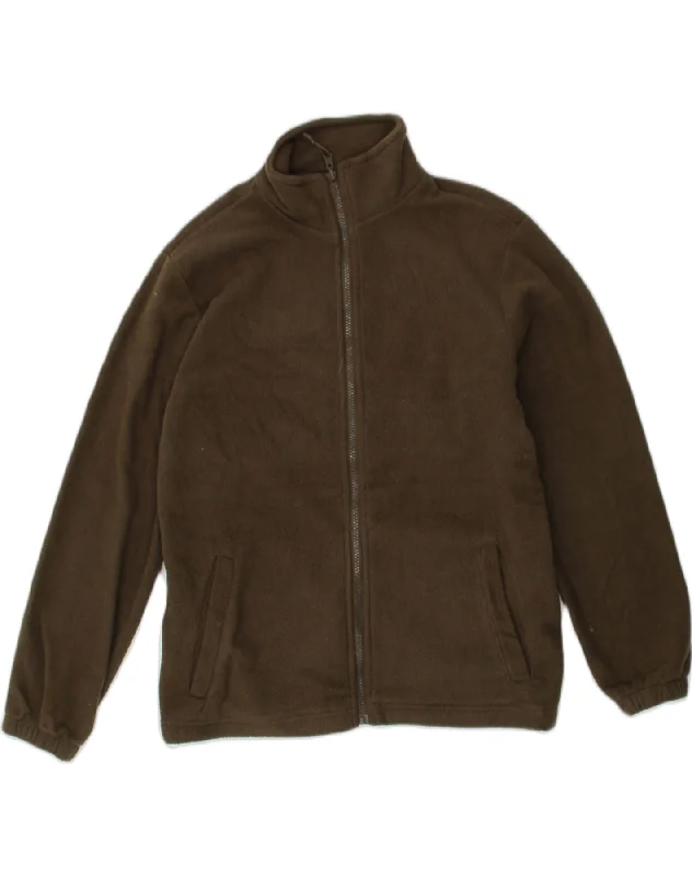 Layer-ready MOUNTAIN WAREHOUSE Mens Fleece Jacket UK 38 Medium Brown Polyester