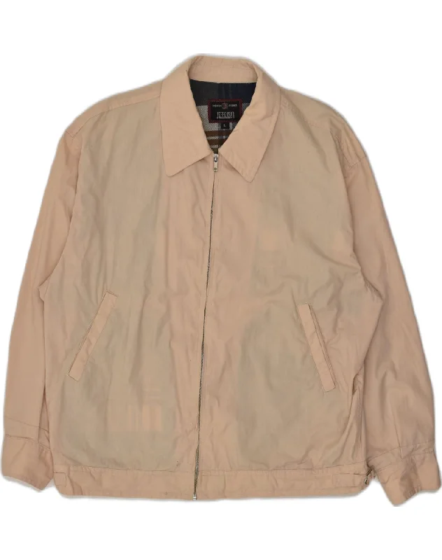 Versatile-wear  VINTAGE Mens Bomber Jacket UK 40 Large Beige Cotton