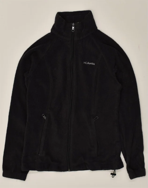 Comfortable COLUMBIA Mens Fleece Jacket UK 36 Small Black Polyester