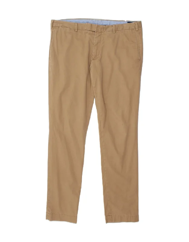 Low-rise POLO RALPH LAUREN Mens Slim Fit Chino Trousers W36 L34  Beige Cotton