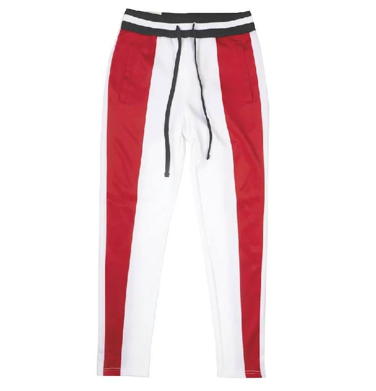 Fit-and-flare pants WOMEN'S AMERICAN BAZI TRACK PANTS RED/WHT - RJJ-7002