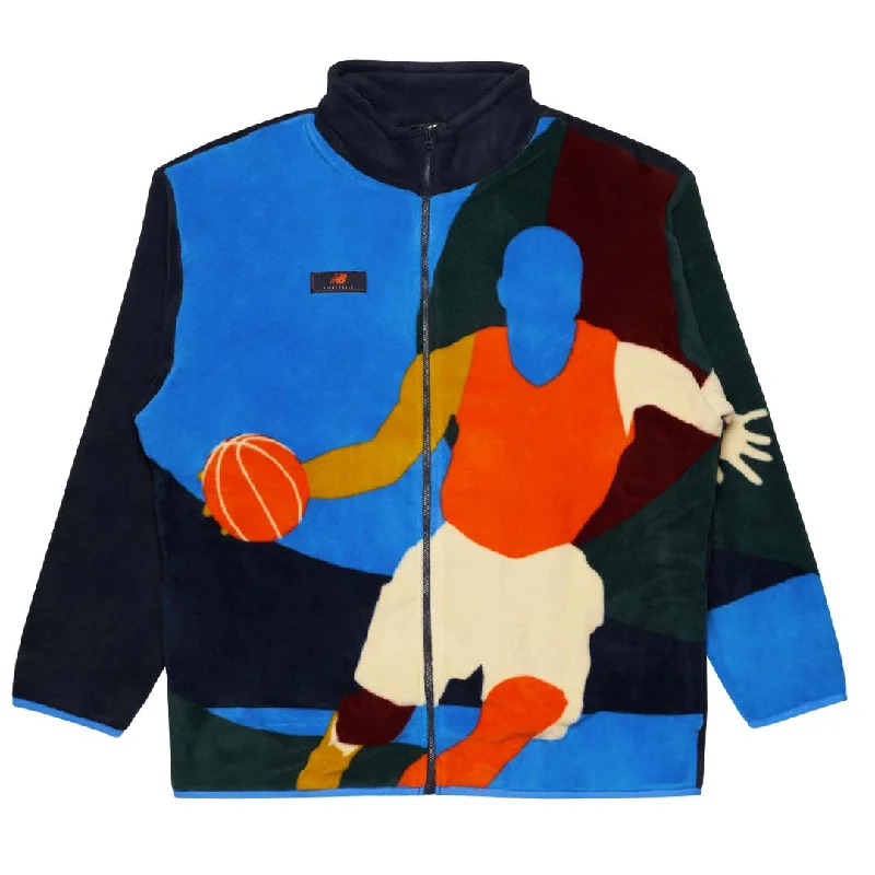 Cozy-texture  New Balance - Men's Hoops Abstract Polar Fleece Jacket (MJ23584 ECL)