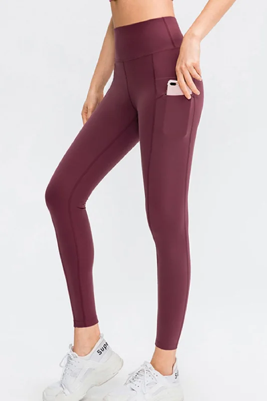 Tailored pants Wide Waistband Slim Fit Long Sports Pants with Pocket