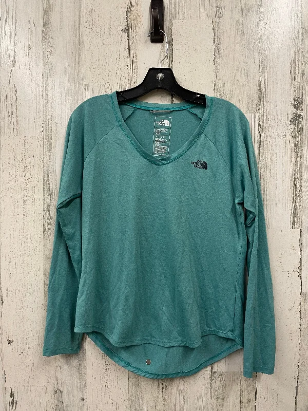 Light long sleeve Athletic Top Long Sleeve Crewneck By The North Face In Teal, Size: M