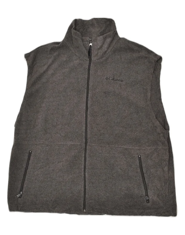 Comfy-wear COLUMBIA Mens Fleece Gilet UK 42 XL Grey Polyester