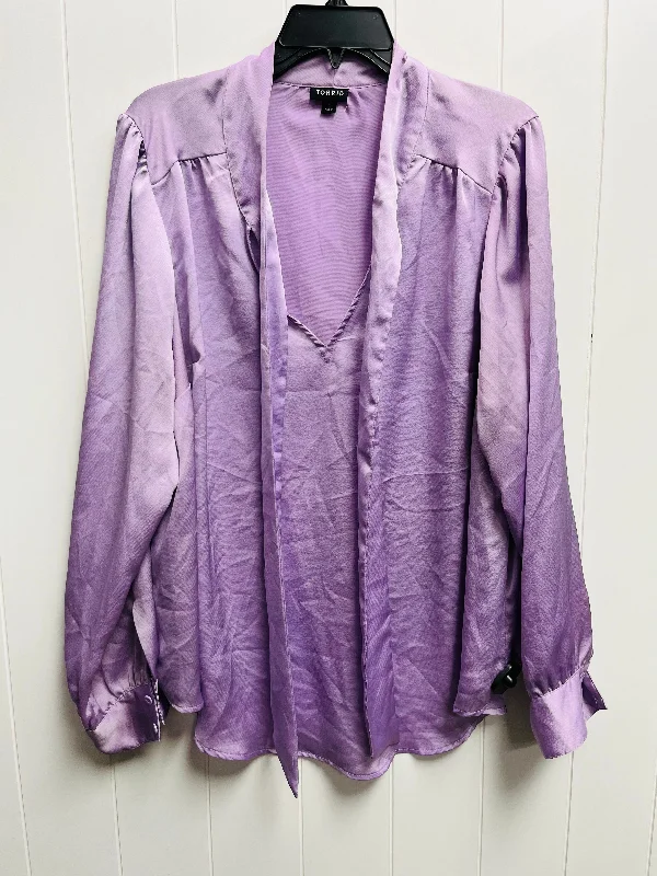 Soft cotton Top Long Sleeve By Torrid In Purple, Size: 1x