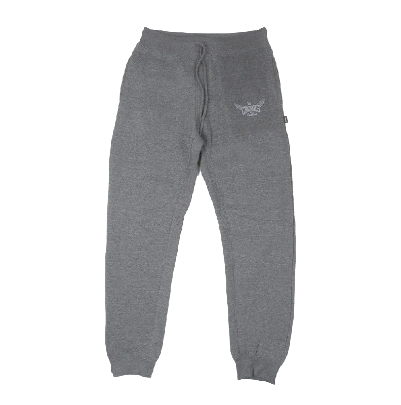 Tapered pants CROOKS & CASTLES LOGO SWEATPANT JOGGERS CHARCOAL - QS2100641