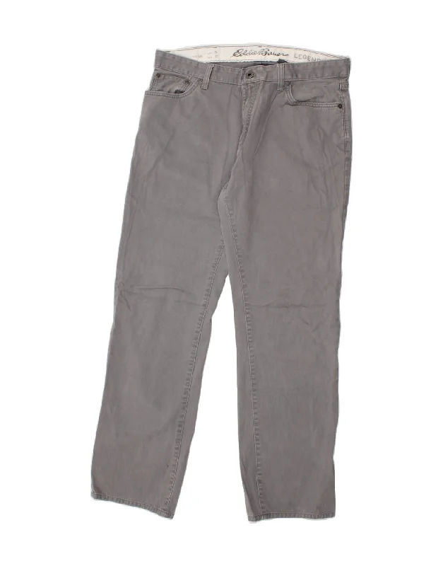 Straight-leg EDDIE BAUER Mens Straight Jeans W36 L34 Grey Cotton