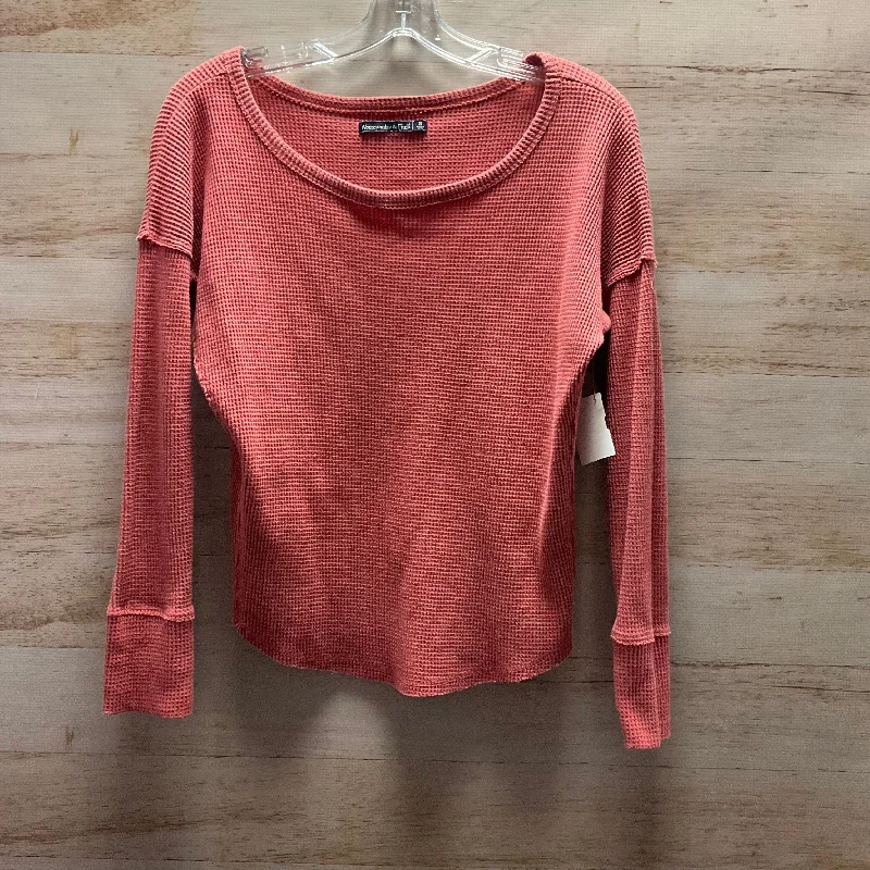 Cotton long sleeve Top Long Sleeve By Abercrombie And Fitch In Pink, Size: S