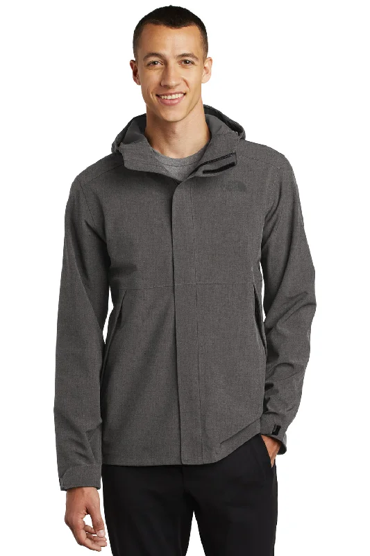 Performance-wear The North Face Mens Apex DryVent Windproof & Waterproof Full Zip Hooded Jacket - Heather Dark Grey