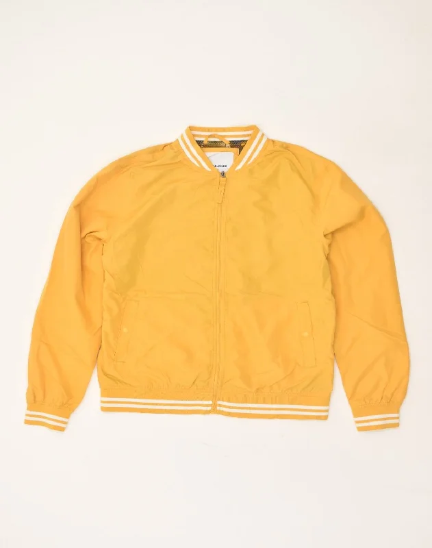 Sportwear-inspired  JACK & JONES Mens Bomber Jacket UK 36 Small Yellow Polyester