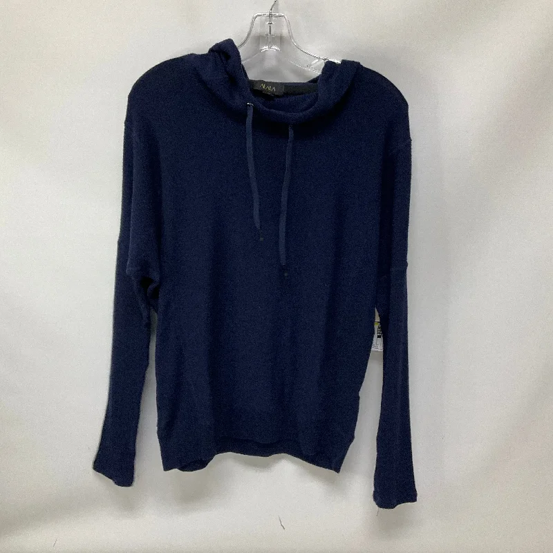 Classic shirt Athletic Top Long Sleeve Hoodie By Cma In Navy, Size: M