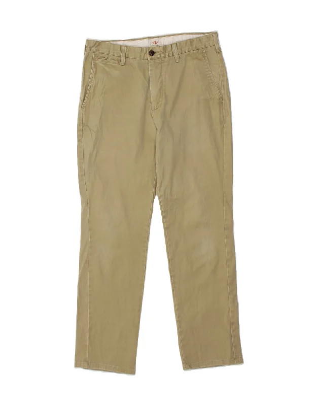 Wide-leg DOCKERS Mens Straight Chino Trousers W32 L29 Beige Cotton