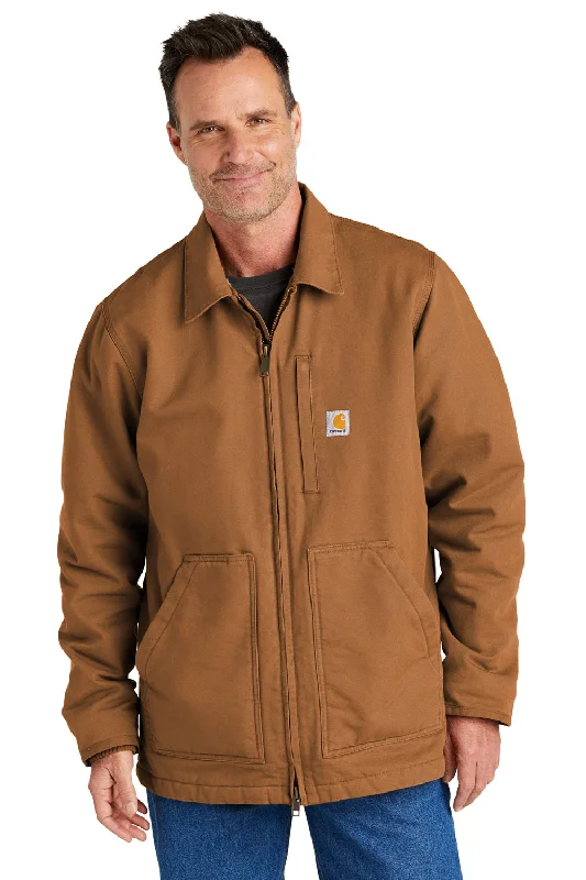 Tailored-wear Carhartt Mens Sherpa Lined Full Zip Jacket - Carhartt Brown