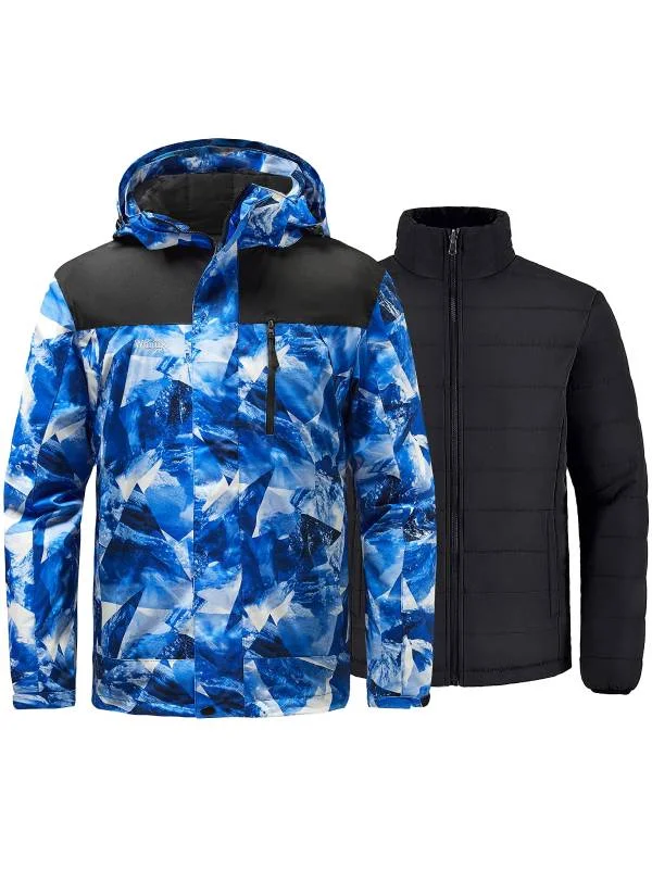 Relaxed-wear Men's Waterproof 3 in 1 Ski Jacket Warm Winter Coat Alpine I