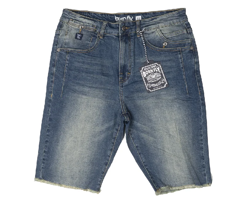 Loose fit BORN FLY DENIM SHORTS MED STONE WASH - 2305D4740