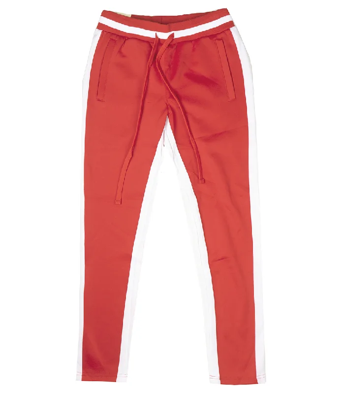 Vintage-inspired WOMEN'S AMERICAN BAZI TRACK PANTS RED/WHT - RJJ-7001