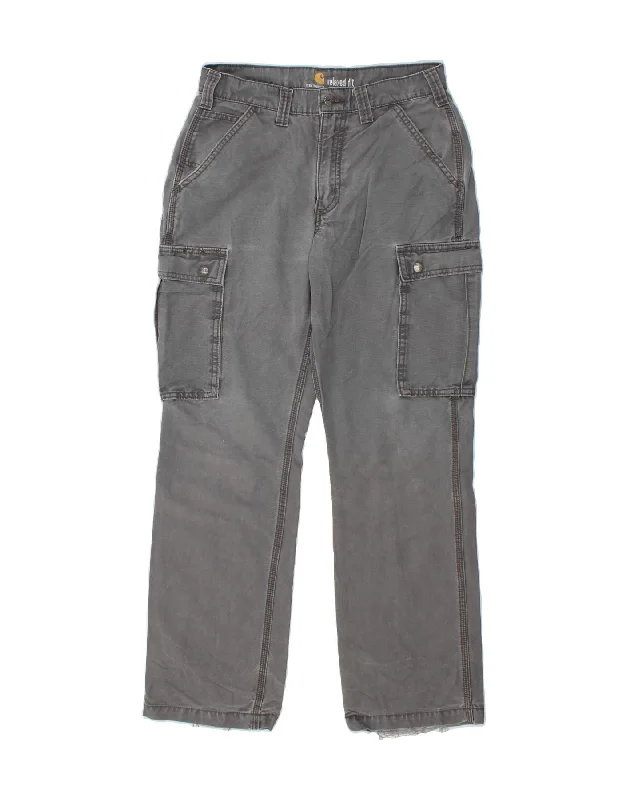 Tinted denim CARHARTT Mens Relaxed Fit Cargo Trousers W30 L32  Grey Cotton