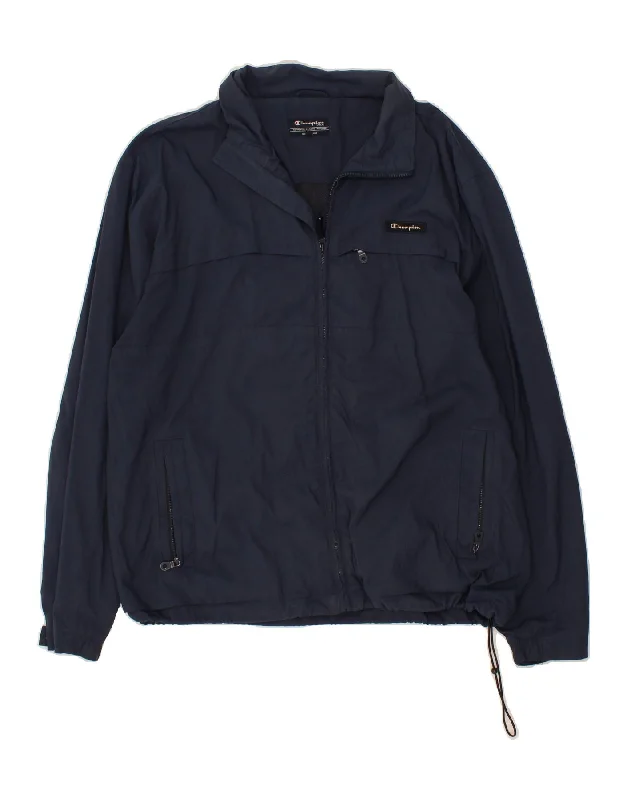 Military-inspired CHAMPION Mens Rain Jacket UK 40 Large Navy Blue Polyester