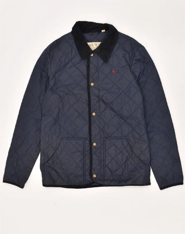 Recycled-materials JACK WILLS Mens Quilted Jacket UK 36 Small Navy Blue Nylon