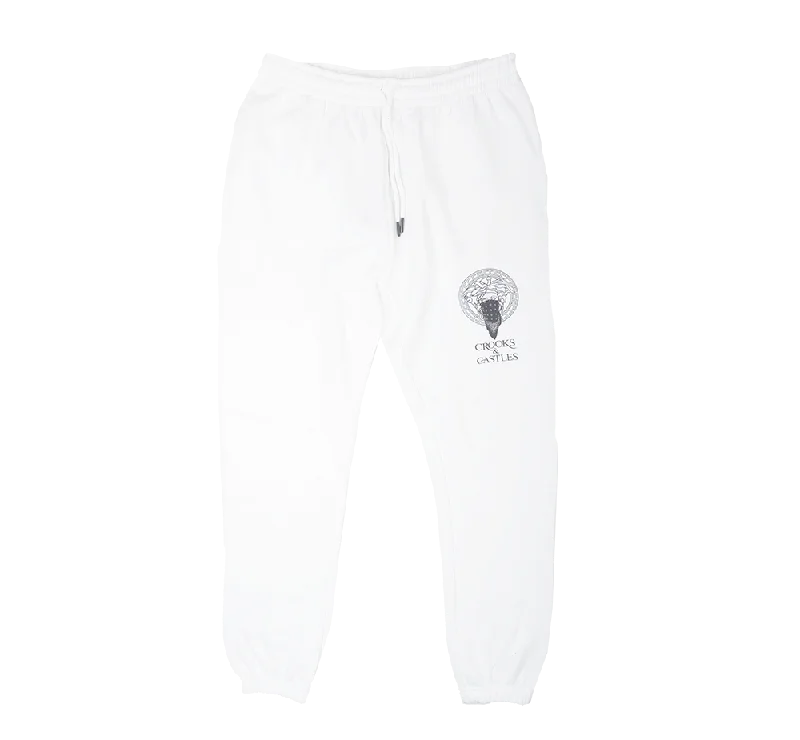 Low-rise CROOKS & CASTLES LOGO SWEATPANT JOGGERS WHITE - QS2100642