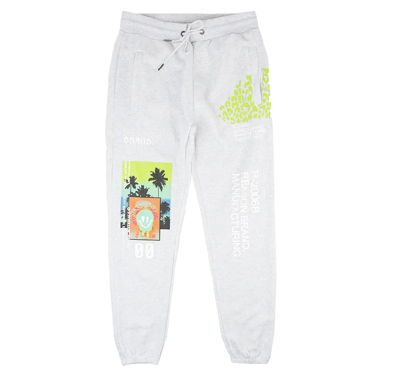 Denim pants REASON GRAPHIC JOGGER SWEATPANTS GREY - R0-5A