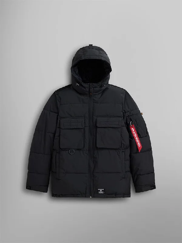 Long-line HOODED PUFFER JACKET