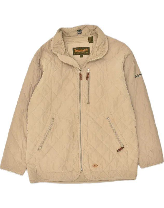 Versatile-wear  TIMBERLAND Mens Quilted Jacket UK 40 Large Beige Polyester