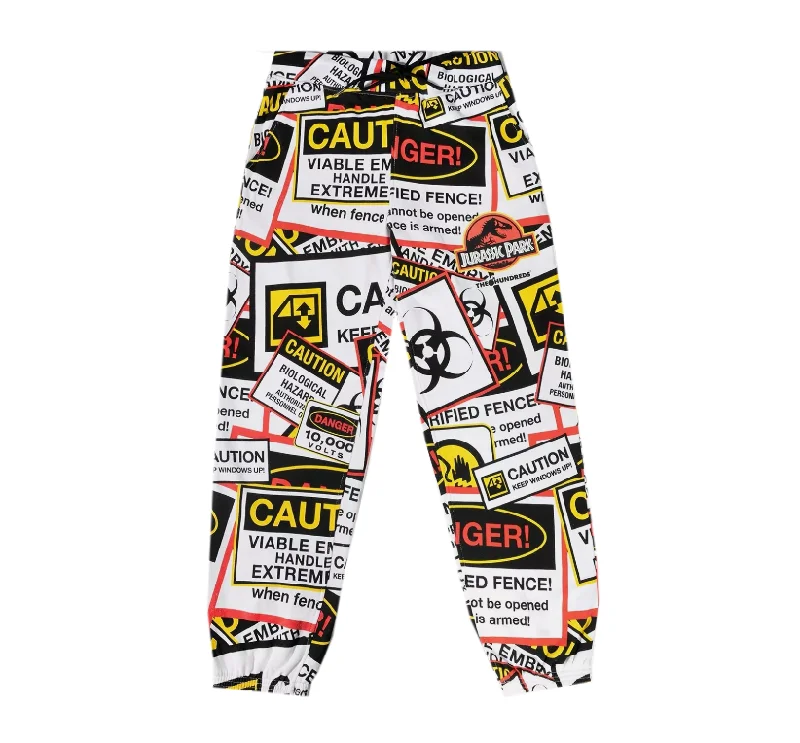 Vintage-inspired THE HUNDREDS JURASSIC PARK JOGGER PANTS WHITE - L21S104001