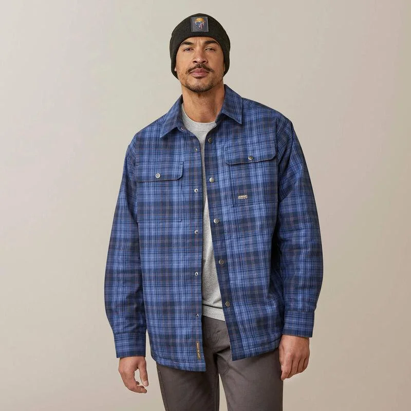 High-tech Rebar Flannel Insulated Shirt Jacket - Coastal Blue Plaid