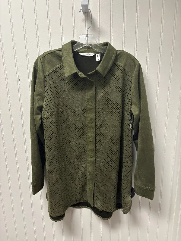 Trendy long sleeve Top Long Sleeve By Isaac Mizrahi Live Qvc In Green, Size: S