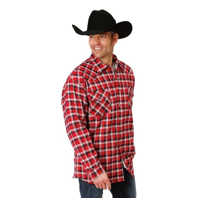 Recycled-materials Roper Western Jacket Mens Flannel Plaid Blue 03-097-0719-5685 BU