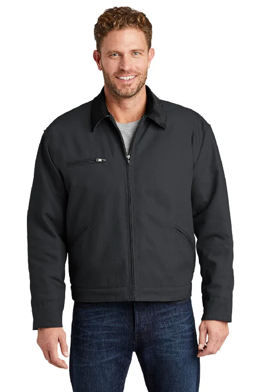 Lightweight-fit CornerStone Mens Duck Cloth Full Zip Jacket - Charcoal Grey