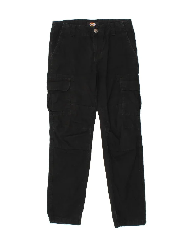 Vintage DICKIES Mens Straight Cargo Trousers W28 L29 Black Cotton