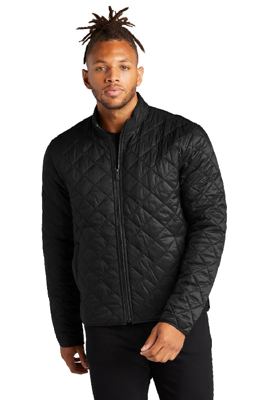 Outdoor-adventure Mercer+Mettle Mens Quilted Water Resistant Full Zip Jacket - Deep Black