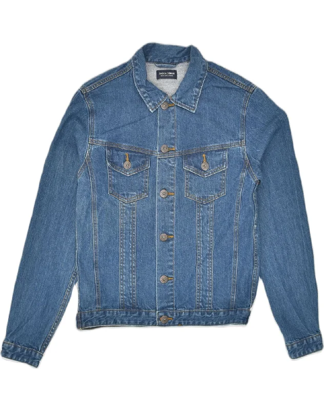 Heavy-duty JACK & JONES Mens Denim Jacket UK 36 Small Blue Cotton