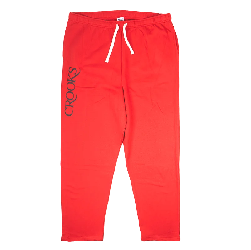 Chino pants CROOKS & CASTLES FLEECE JOGGER PANTS RED - C090524